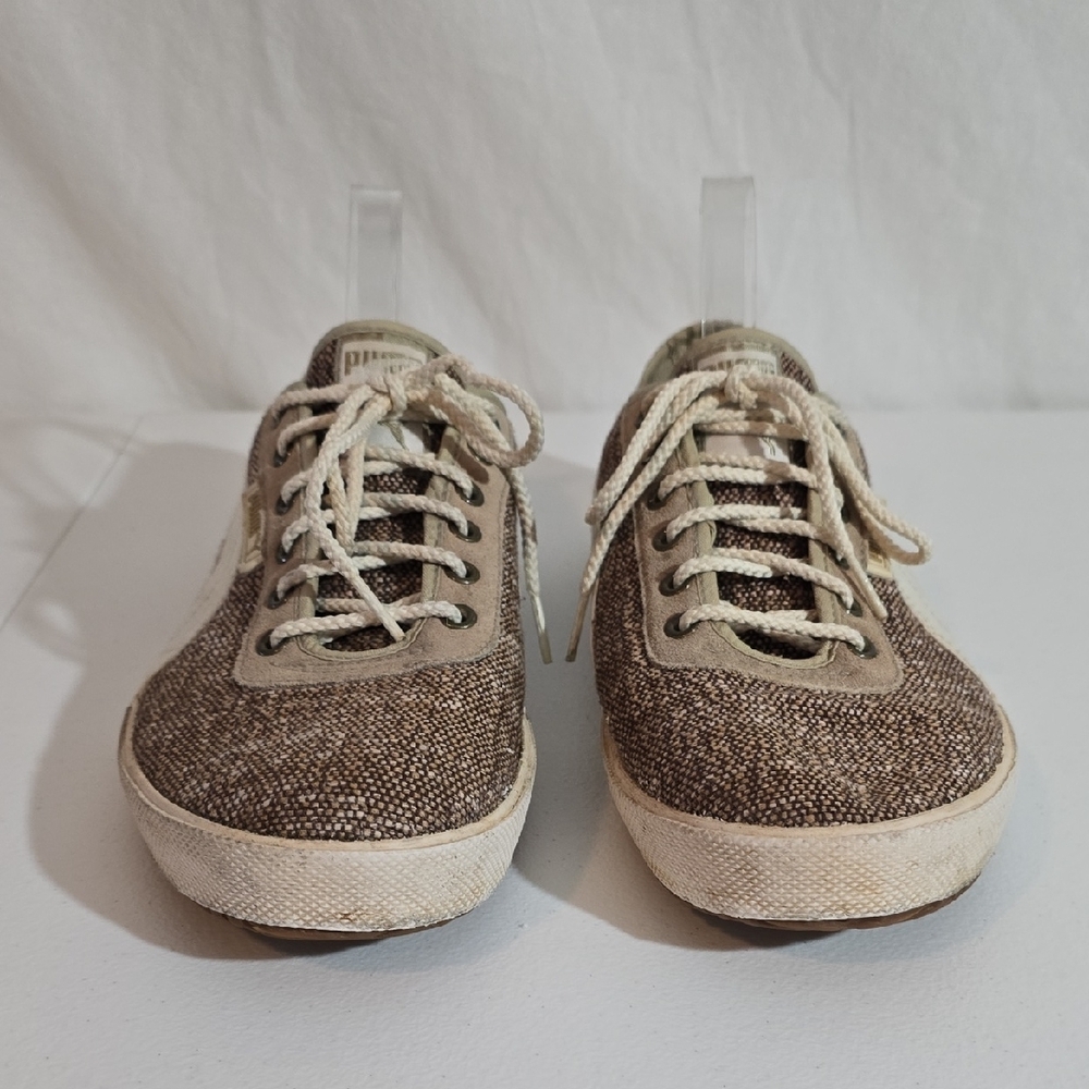 Puma Textured Brown and Cream Sneakers